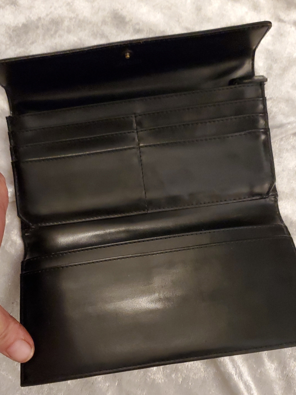 Vintage Lauren Ralph Lauren SOFT Black Leather Trifold Continental Flap Wallet - Picture 5 of 16